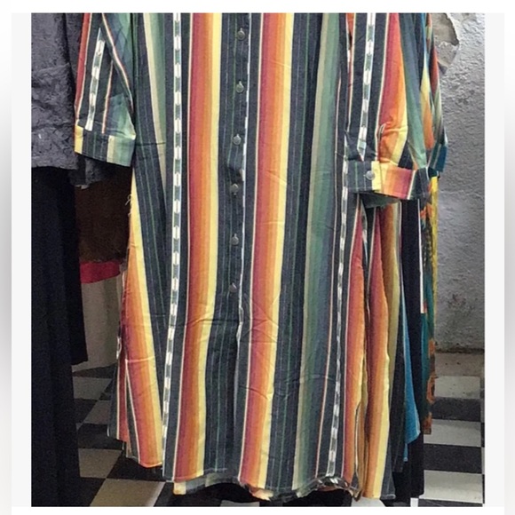 Southwestern Rustic Cowgirl Lucky & Blessed long Layering Tunic Shacket Plus 3 X - Picture 3 of 7